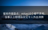 蜜桃传媒盘点：mitao10个细节真相，当事人上榜理由罕见令人热血沸腾