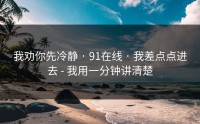 我劝你先冷静 · 91在线 · 我差点点进去 - 我用一分钟讲清楚
