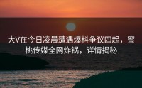 大V在今日凌晨遭遇爆料争议四起，蜜桃传媒全网炸锅，详情揭秘